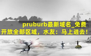 pruburb最新域名_免费开放全部区域，水友：马上进去！
