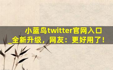 小蓝鸟twitter官网入口_全新升级，网友：更好用了！