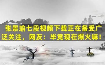 张景瑜七段视频下载正在备受广泛关注，网友：毕竟现在爆火嘛！